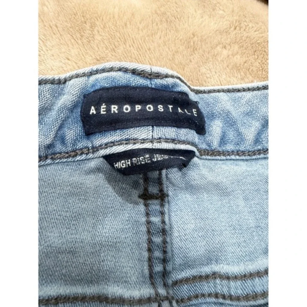 Aeropostale Womens High Rise Skinny Jeans Light Wash Blue Size 10‎ Reg Stretch